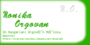 monika orgovan business card